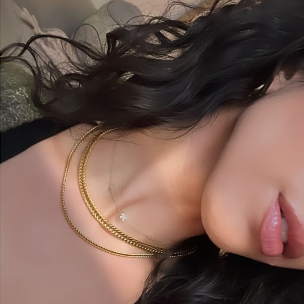 New: 18K Gold Plated Layered Woven Chain Necklace